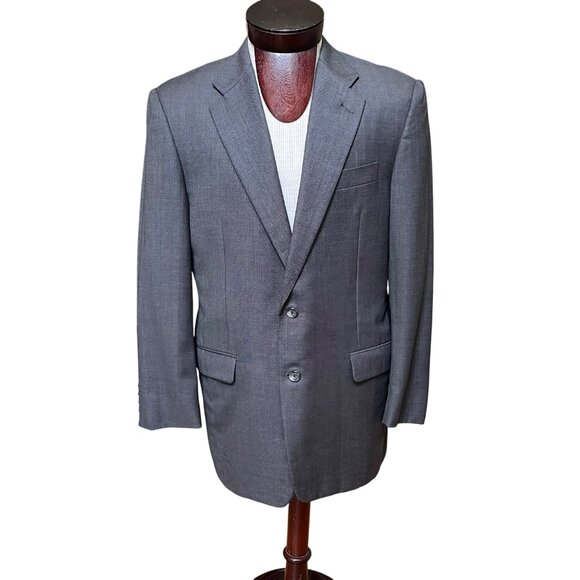 Hickey Freeman Boardroom Gray 100% Wool Two Button Suit Jacket Blazer Size 40R - Picture 1 of 14